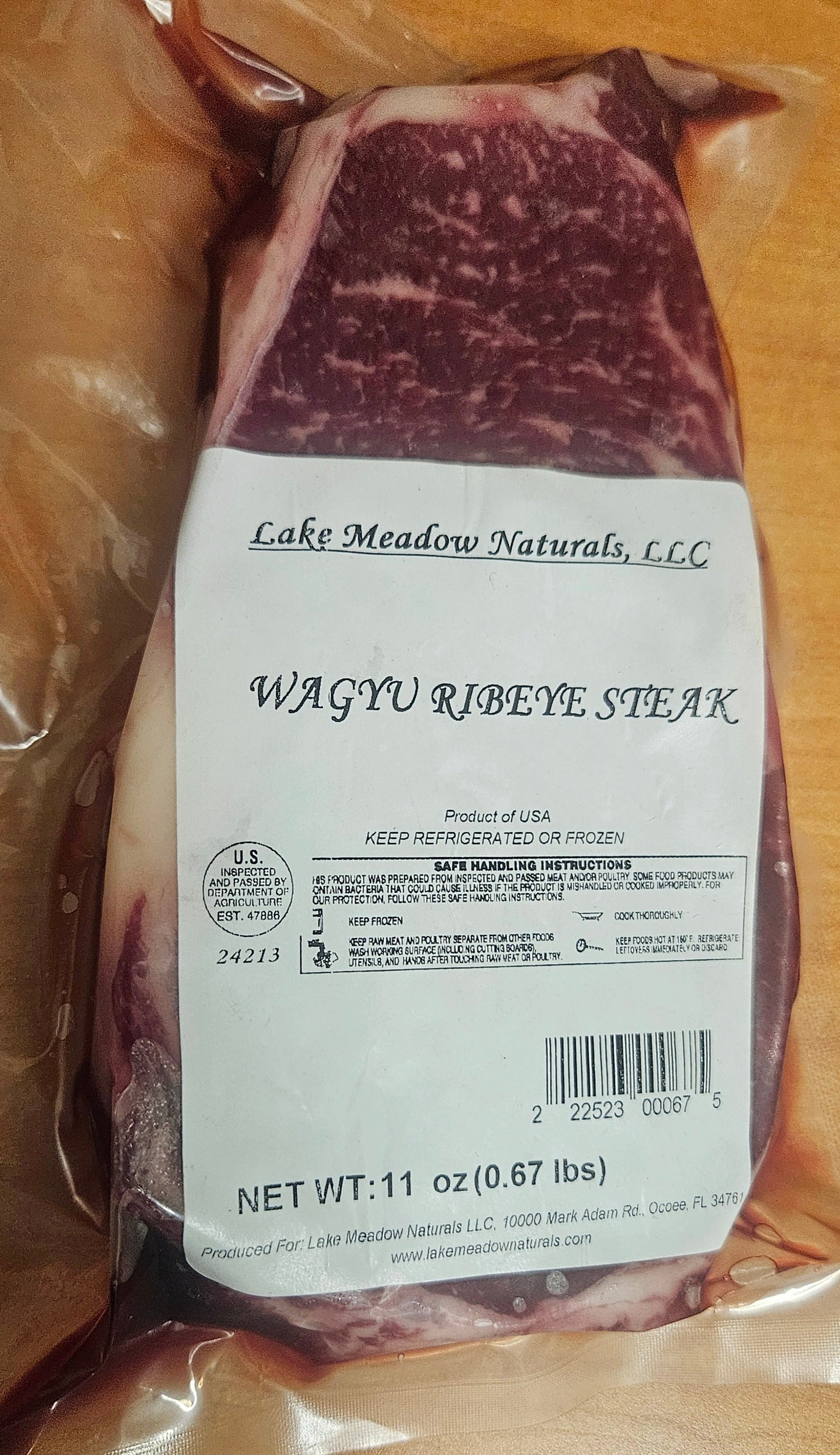 Beef Wagyu Grass Fed/Finished Ribeye Steak